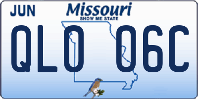MO license plate QL0O6C