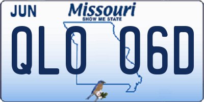MO license plate QL0O6D
