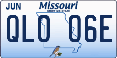 MO license plate QL0O6E