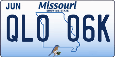 MO license plate QL0O6K