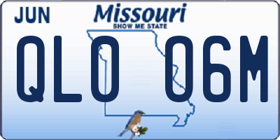 MO license plate QL0O6M