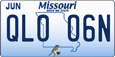 MO license plate QL0O6N