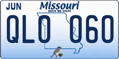 MO license plate QL0O6O
