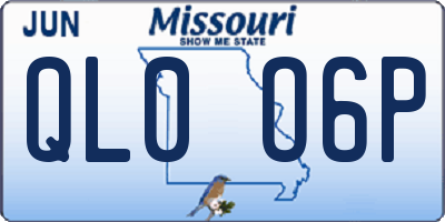 MO license plate QL0O6P