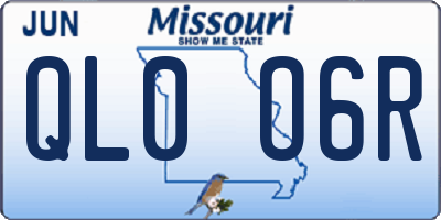 MO license plate QL0O6R