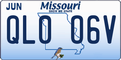 MO license plate QL0O6V