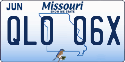 MO license plate QL0O6X