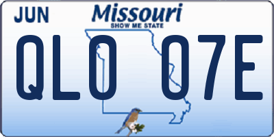 MO license plate QL0O7E