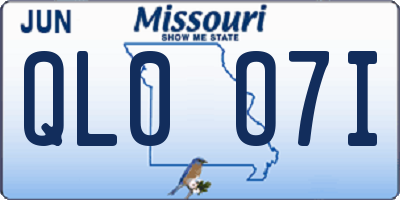 MO license plate QL0O7I