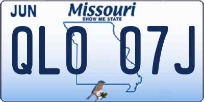 MO license plate QL0O7J