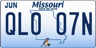 MO license plate QL0O7N