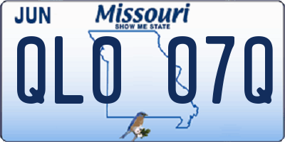 MO license plate QL0O7Q