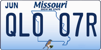 MO license plate QL0O7R