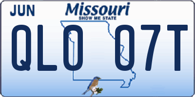 MO license plate QL0O7T