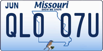 MO license plate QL0O7U