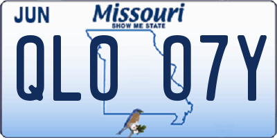 MO license plate QL0O7Y