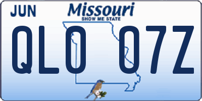 MO license plate QL0O7Z