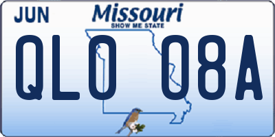 MO license plate QL0O8A