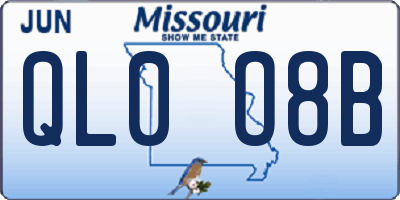 MO license plate QL0O8B