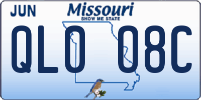 MO license plate QL0O8C