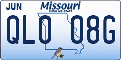 MO license plate QL0O8G