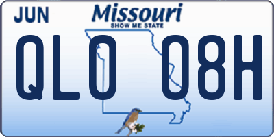 MO license plate QL0O8H