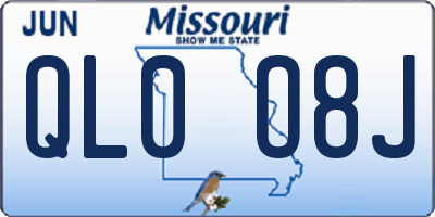 MO license plate QL0O8J