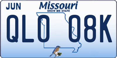 MO license plate QL0O8K
