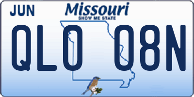 MO license plate QL0O8N