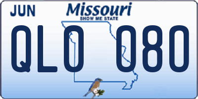 MO license plate QL0O8O