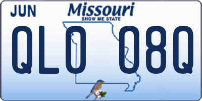 MO license plate QL0O8Q