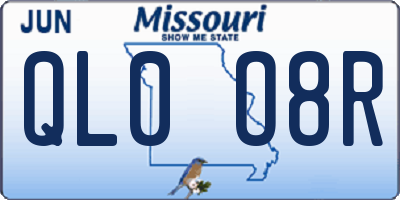 MO license plate QL0O8R