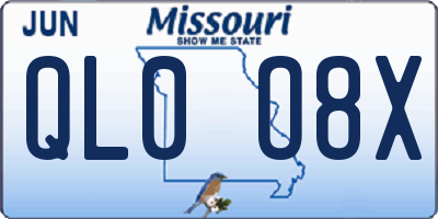 MO license plate QL0O8X