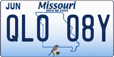MO license plate QL0O8Y