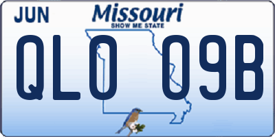 MO license plate QL0O9B