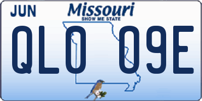 MO license plate QL0O9E