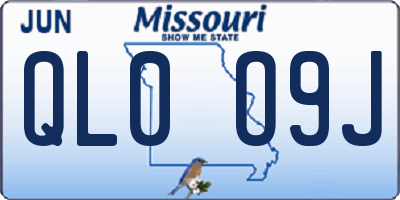 MO license plate QL0O9J