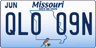 MO license plate QL0O9N