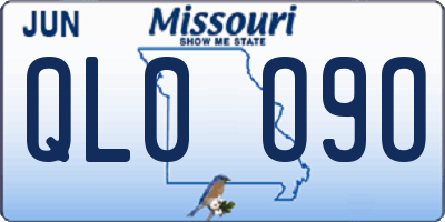 MO license plate QL0O9O