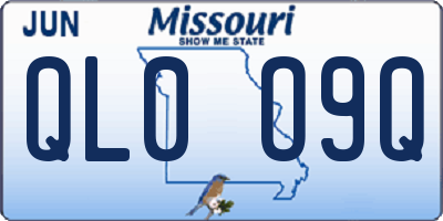 MO license plate QL0O9Q