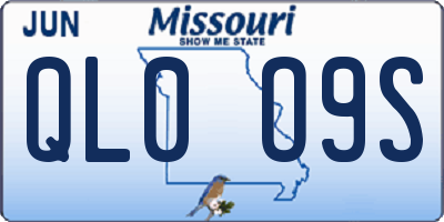 MO license plate QL0O9S