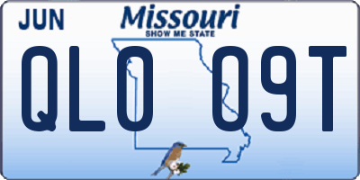 MO license plate QL0O9T
