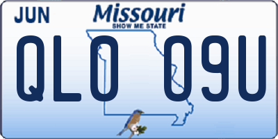 MO license plate QL0O9U