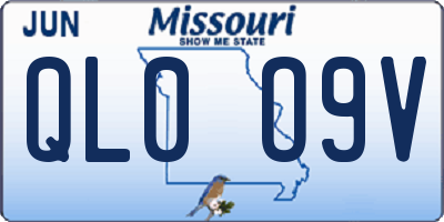 MO license plate QL0O9V