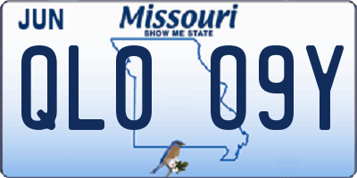 MO license plate QL0O9Y