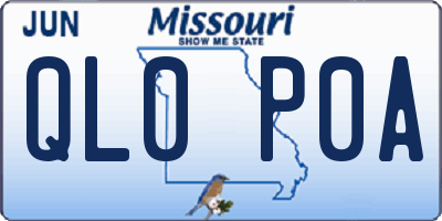 MO license plate QL0P0A