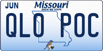 MO license plate QL0P0C
