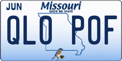 MO license plate QL0P0F