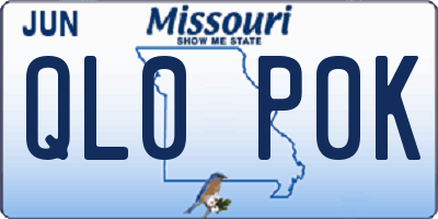 MO license plate QL0P0K