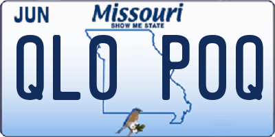 MO license plate QL0P0Q